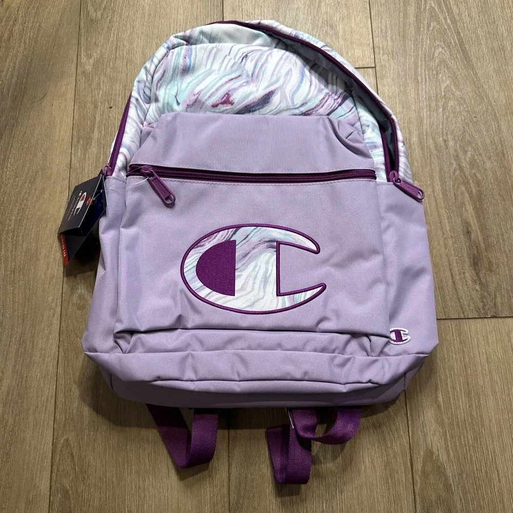 NEW Champion Backpack Lilac Large Laptop Pocket Bottle‎ Pocket Front Zip Pocket